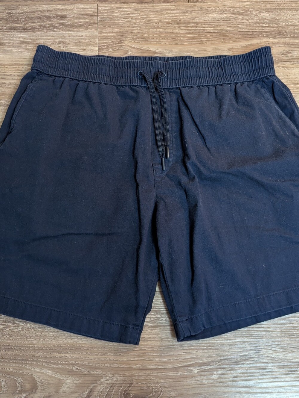 UNTUCKit Navy Drawstring Shorts Cotton Linen Blend L